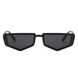 Max Rectangle Sunglasses Vintage Irregular Frame Shades Eyewear Black Frame