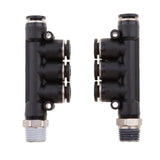 Max 2 Pieces Air Water Hose Tube 5 Way Push In Pneumatic Fittings DPKB-DPKB6-02