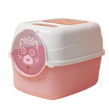Maxbell Hooded Cat Litter Box with Lid Fully Enclosed Cat Toilet Cat Litter Tray Pink