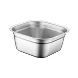 Maxbell Stainless Steel Square Basin Cereal Bowl Buffet for Barley Vegetables Fruits