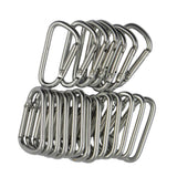 Maxbell 20pcs D Shape Hiking Carabiner Buckle Snap Spring Clip Hook Keychain Silver