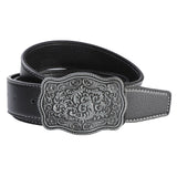 Maxbell Western Belt Floral Engraved Buckle 1-1/2"(38mm) Wide for Cowgirl Adult