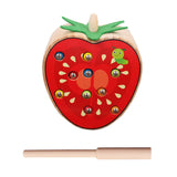 Max Wooden Magnetic Bug Insect Catch Game Toy Kids Montessori Toy Tomato