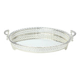 Maxbell Fruit Basket Organizer Metal Fruit Plate for Dresser Dining Room Centerpiece Argent