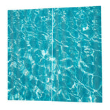 Max 2 Pcs/Panels Decorative Blue Waves Digital Printed Waterproof Curtain Drape