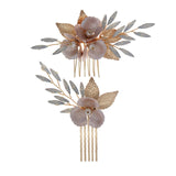 Maxbell Wedding Flower Hair Combs Set Bridesmaids Headpiece Handmade Bridal Headband
