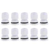 Max 10Pcs Waterproof IP68 Nylon Cable Gland Joints White Cord Connector PG 11