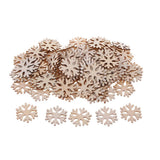 Maxbell 100 Pieces/Pack Wooden Snowflake Embellishments DIY Scrapbooking Crafts