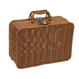 Maxbell Woven Wicker Storage Basket Cosmetic Organizer for Outdoor Travel Camping M