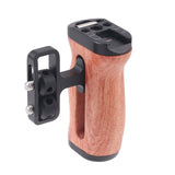 Maxbell Side Wooden Handle Grip 1/4inch 3/8inch Screw Hole Mini for Small Cameras