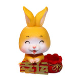 Maxbell Car Front Nodding Rabbit Figurines Sculptures Swing Doll Decor Ornament Cute Eyes Closed