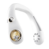 Maxbell Hanging Neck Fans Wearable Sports Camping Personal Necklace Fan Cooling Home White