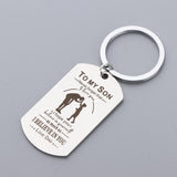 Max Stainless Steel Dog Tag Pendant Key Ring Keychain Necklace Gift DIY To My Son Dad