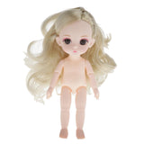 Maxbell Lovely 16cm Ball Jointed Girl Doll Nude Body DIY Parts Yellow Curly Hair