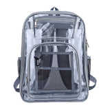 Maxbell Transparent Backpack 2 Way Zip Reinforced Strap Durable for Sports Men Grey