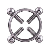 Maxbell Stainless Steel Screw Adjustable Nipple Shield Ring Clamp Jewelry Silver