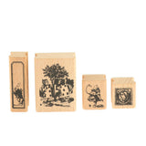 Maxbell Vintage Wood Fine Art Stamps Creative Stationery in Tin Box  Style_5