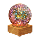 Maxbell 3D Table Lamp Romantic with Wooden Base for Home Decor Desk Anniversary