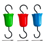 Maxbell 3 Pieces Feeder Hanging Hook with Cleaning Brush for Lawn Backyard Wildlife Multicolor