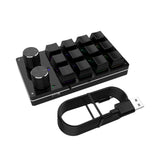 Maxbell 12 Key Mini Mechanical Keyboard Programmable Keypad RGB Lights for Office Black