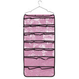 Max 42 Pockets Double-sided Hanging Closet Organizer for Underwear Storage Pink