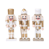 Maxbell 3x Nutcracker Figures Wooden Sparkle Unique for Countertops