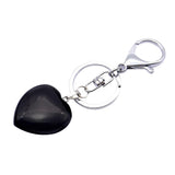 Maxbell Heart Shape Gemstone Pendant Keychain Keyring DIY Necklace Jewelry Black 2