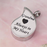 Maxbell Stainless Steel Urn Necklace Pendant Cremation Ashes Keepsake Grandma