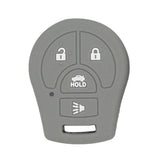 Maxbell Silicone Remote Keyless Car Key Fob Rubber Cover Protector for Nissan Gray
