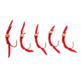 Max Maxb 5 Pieces San Juan Squirmy Wormy Trout Worm Fly Assortment Fishing Flies Red
