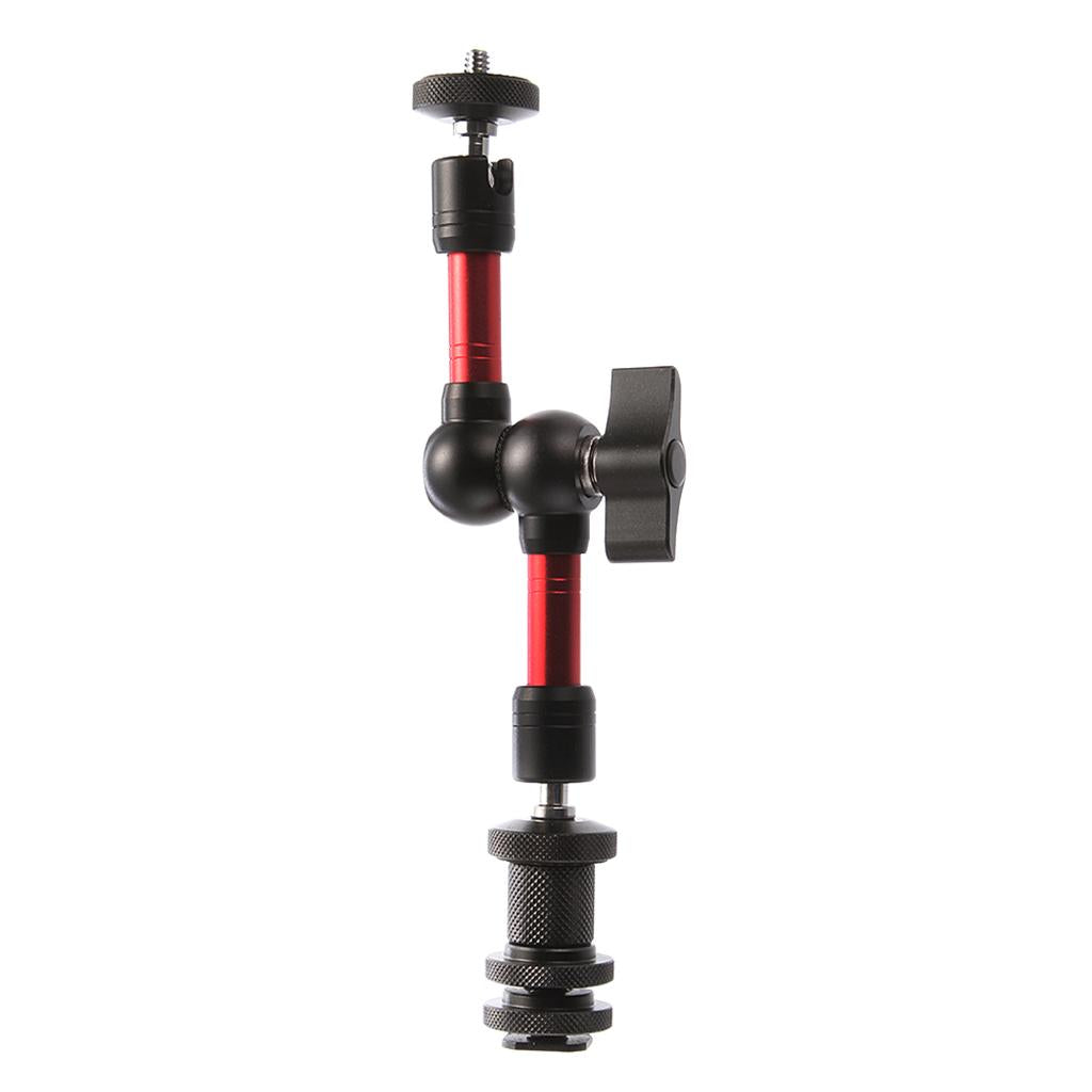Max 7" Articulating Adjustable Friction Magic Arm fr Hot Shoe Mount Work  Red