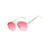 Maxbell Pilot Sunglasses Eyewear Protection Vintage Style 70S Metal Frame Pink