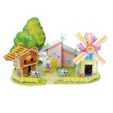 Maxbell 3D Jigsaw Puzzle DIY Toy for Kids Baby Early Educational Toy Windmills