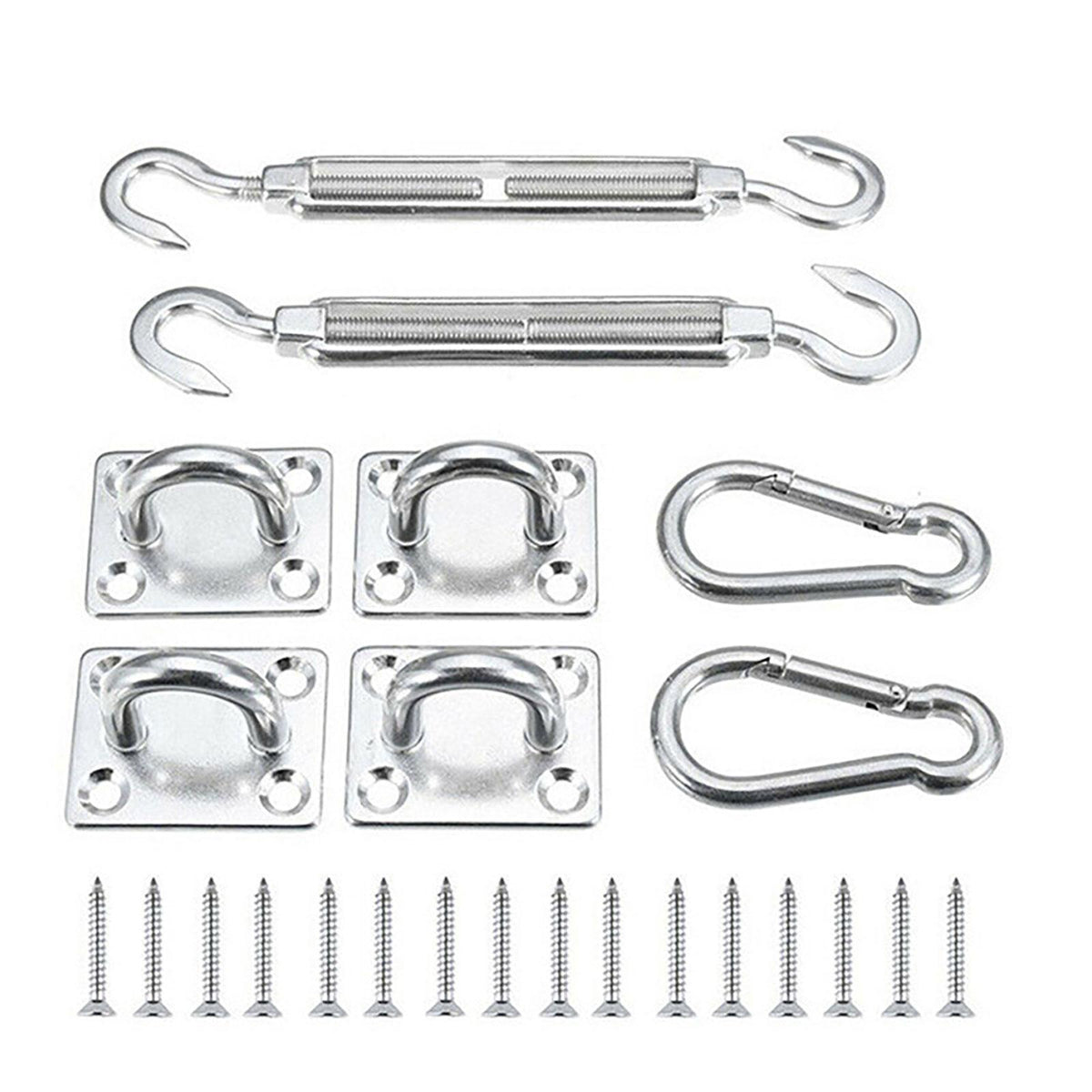 Maxbell Shade Sail Hardware Kit Canopy Fixing Accessory Turnbuckle Pad Eyes for Lawn 5MM