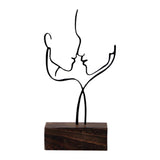 Maxbell Abstract Face Sculpture Creative Couple Statue Ornament Decoration Black