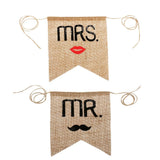 Maxbell Mr Mrs Burlap Chair Banner Set Wedding Decor Rustic Photography Sign