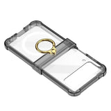 Maxbell Durable Phone Case Shell Stylish with Rings Holder Protective Case Accessory Black