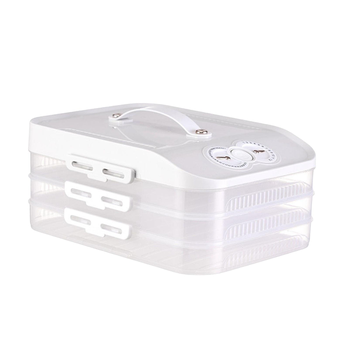 Maxbell Frozen Dumpling Box Dumpling Organizer Bins for Restaurant Kitchen Home White