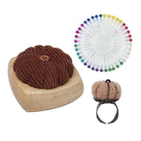Maxbell Pincushion Kit Durable Pumpkin Shaped for Quilting Embroidery Craft Projects Brown