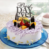 Maxbell Glitter Best Day Ever Cake Topper Wedding Engagement Party Supplier Black