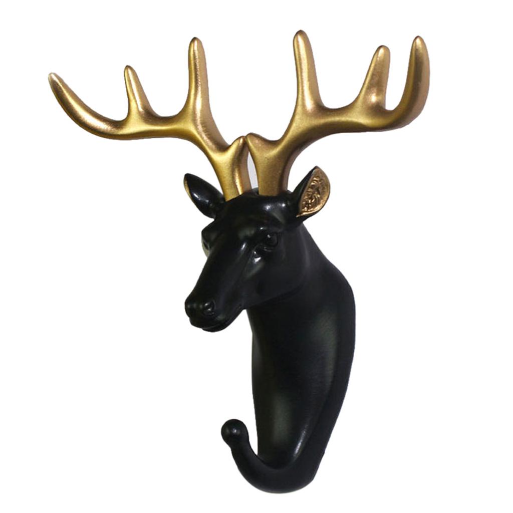 Maxbell Nordic Style Resin Animal Head Decorative Hook for Home Decor Deer