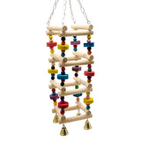 Maxbell Bird Parrot Wooden Stand Perches Hanging Swing Ladder Climbing Toy Random