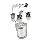Maxbell Spinning Tea Light Candle Holder Rotating Candlestick for Festive Wedding Owl