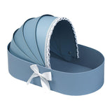 Maxbell Lace Ribbon Flower Box Arrangement Basket for Wedding Home Decor Birthday Blue