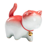Maxbell Cute Kitten Figurines Miniature Tea Table Ornament Small Cat Statue Artwork White Red