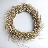 Max Handmade Straw Flower Wreath Natural Wreath Farmhouse Garland Milk White