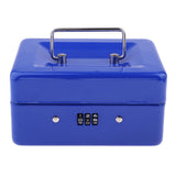 Max Mini Portable Steel Locking Cash Box Security Storage Coin Check Blue