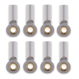 Max 8 Pieces M3 Aluminum Link Rod End Ball Joint for 1/10 RC Car Parts Silver