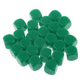 Maxbell Pack of 25pcs Opaque Green Blank D6 Six Sided Dice Teaching Resources Party Supplies