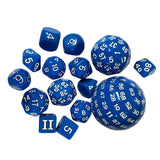 Maxbell 15Pcs Entertainment Toys Dice Game for Role Playing Table Games Party Favors Blue